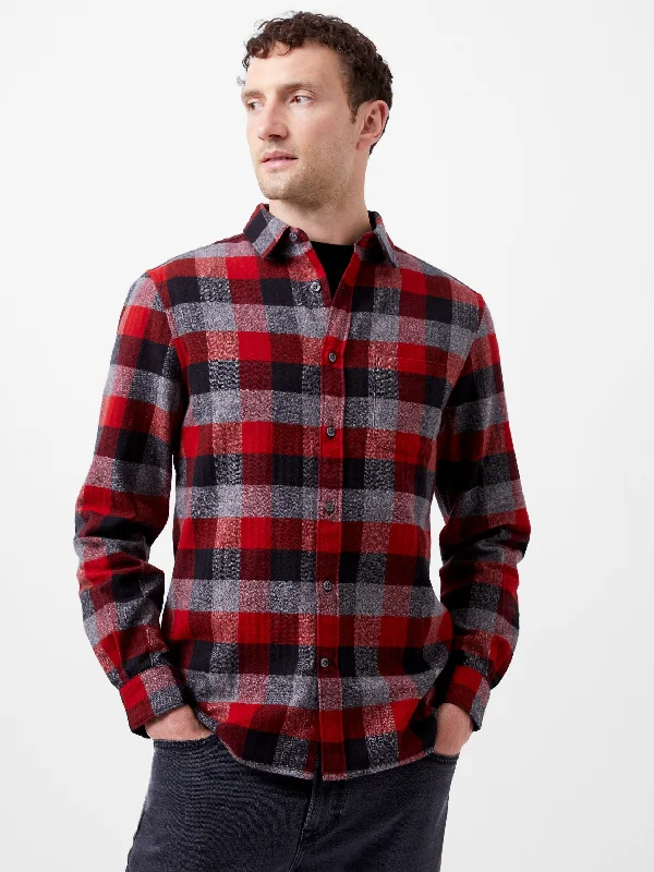 Men's Relaxed-Fit Shirts for Casual ComfortBrushed Flannel Check Shirt