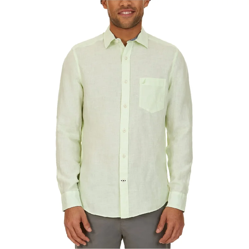 Men's Sleeveless Shirts for Summer ComfortNautica Mens Chambray Button Up Shirt, Green, XX-Large