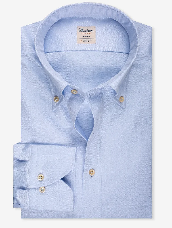 Men's Regular-Fit Shirts for a Classic FitButton Down Plain Fitted Body Shirt Blue