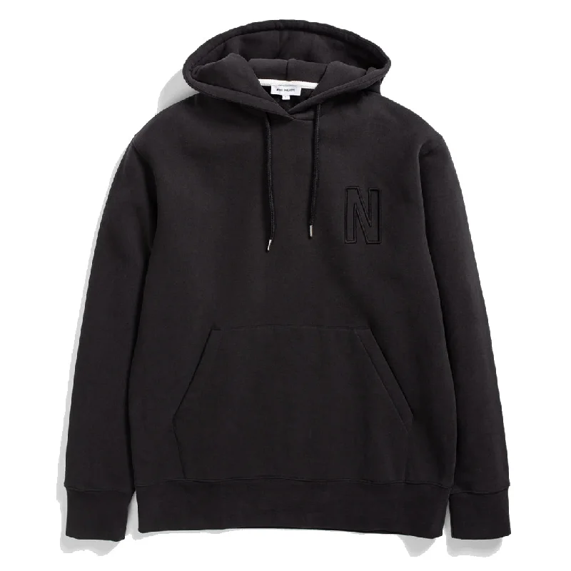 Essential Men's Sports HoodiesNorse Projects Arne Relaxed Organic Brushed Fleece N Logo Hoodie Black Essential Men's Sports HoodiesNorse Projects Arne Relaxed Organic Brushed Fleece N Logo Hoodie Black