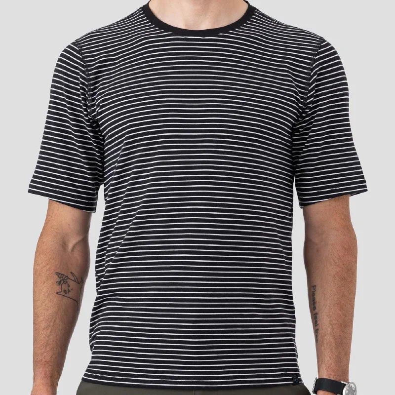 Men's Patterned Button-Down Shirts for Added InterestMen's Organic Riding Shirt - Black Stripes