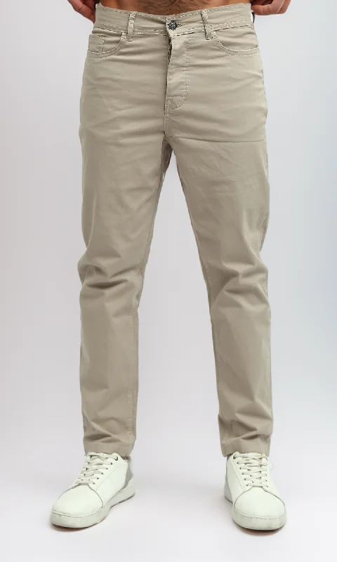 Men's Jeans with Embroidered LogosO192894 Regular Fit Zipper Pocket Gabardine Chino Pants Men's Jeans with Embroidered LogosO192894 Regular Fit Zipper Pocket Gabardine Chino Pants