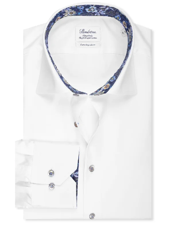 Casual Men's Button-Down ShirtsXl Sleeve Plain Shirt White