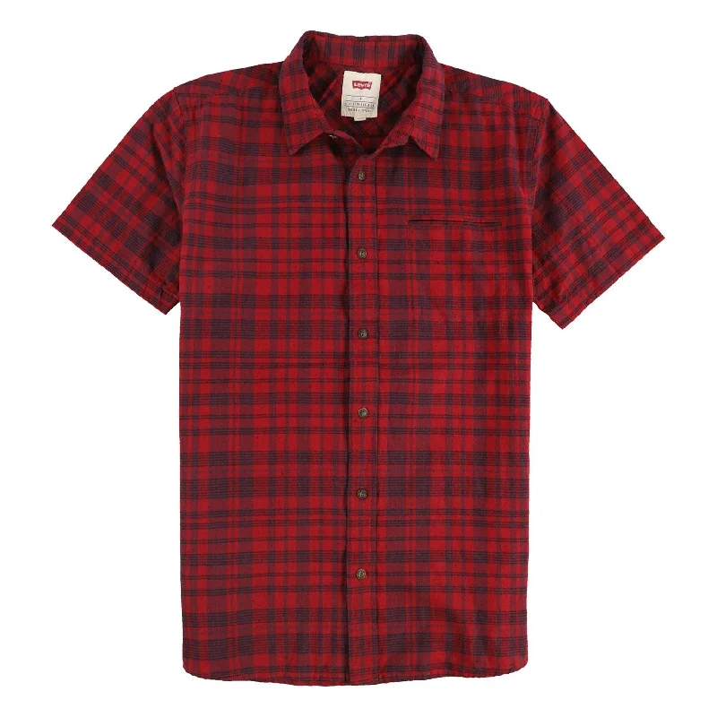 Lightweight Men's Poplin ShirtsLevi's Mens Rulo Button Up Shirt, Red, Small