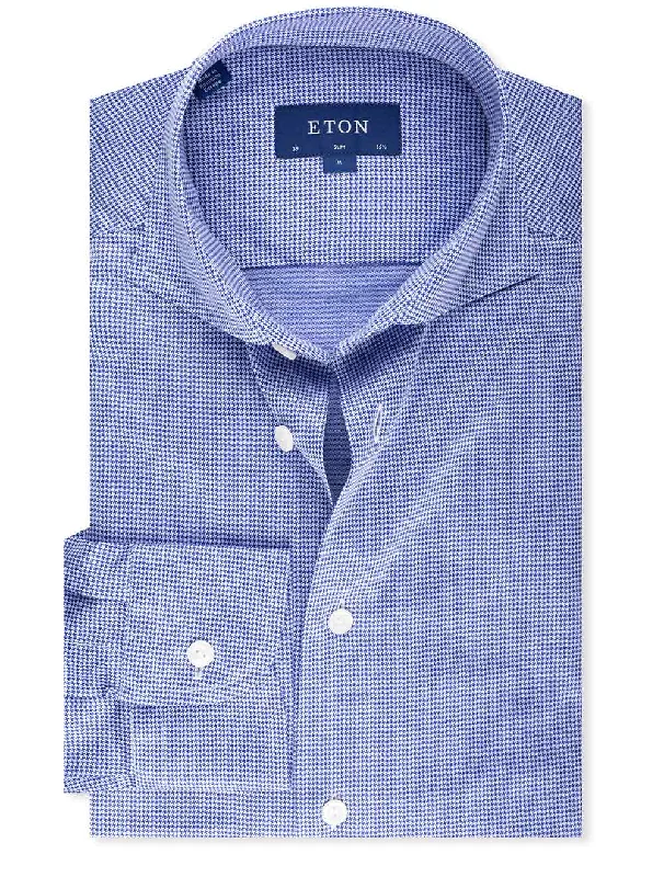 Men's Fishing Shirts for Water SportsHoundstooth Slim Fit Shirt Navy
