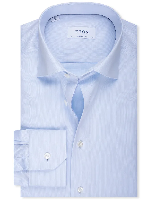 Men's Moisture-Wicking Shirts for All-Day ComfortBlue Fine Pique Contemporary Fit Shirt