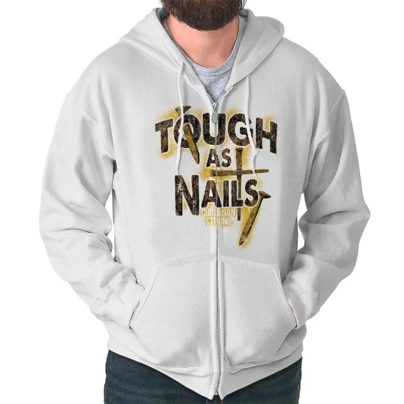 Men's Hoodies with Kangaroo PocketsTough As Nails Zip Hoodie