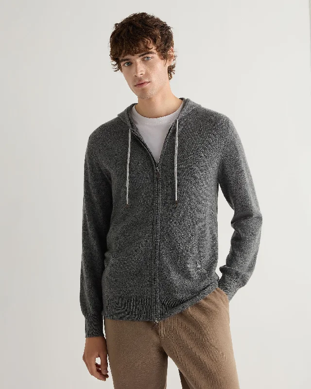 Men's Hoodies with Faux Fur TrimMen's Ladbroke Cashmere Hoodie Elephant Grey