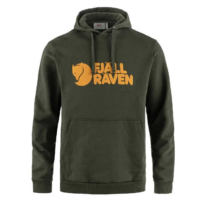 Men's Hoodies for StreetwearFjallraven Logo Hoodie Deep Forest