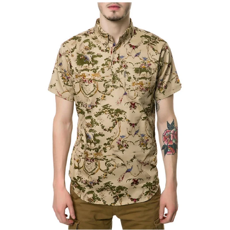 Men's Pattern-Clashing Shirts for Bold FashionStaple Mens The Marion Button Up Shirt, Brown, XX-Large