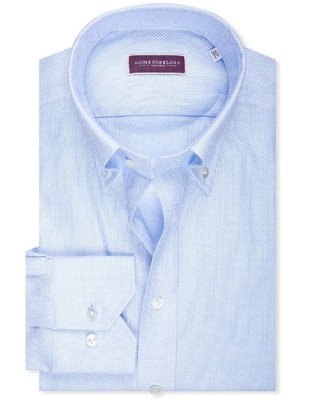Men's Wingtip-Collar Shirts for a Classic TouchWaffle Pique Buttondown Shirt Blue