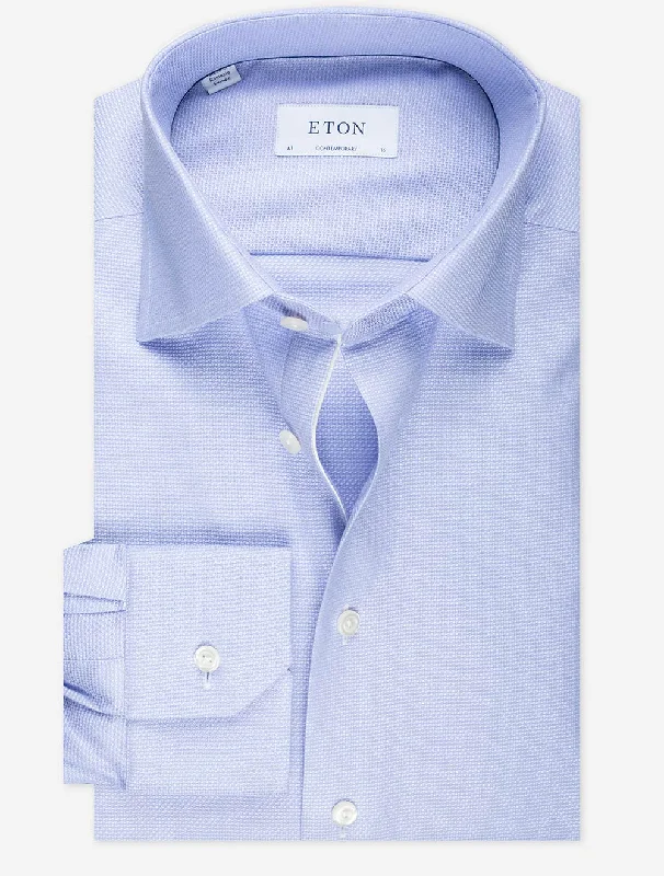 Men's Luxury Shirts for High-End FashionBlue Pattern Contemporary Shirt