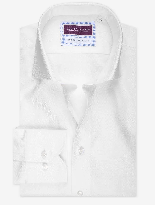 Classic Men's Dress ShirtsPinpoint Super Slim Single Cuff Shirt White