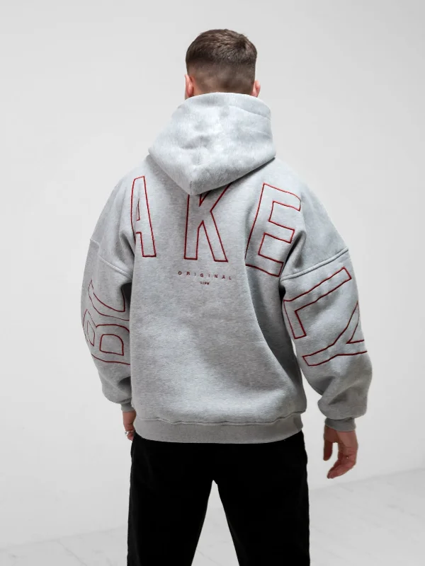 Men's Hoodies with Quick-Dry FabricEmbroidered Idris Oversized Hoodie - Red