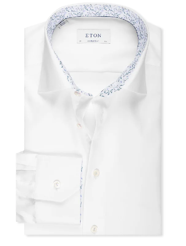 Men's Crew Neck T-Shirts for Everyday WearContemporary Plain With Inlay Formal Shirt White Men's Crew Neck T-Shirts for Everyday WearContemporary Plain With Inlay Formal Shirt White
