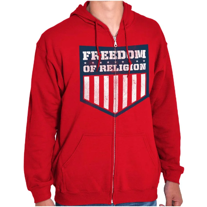 Men's Hoodies with Relaxed FitsFreedom of Religion Zip Hoodie