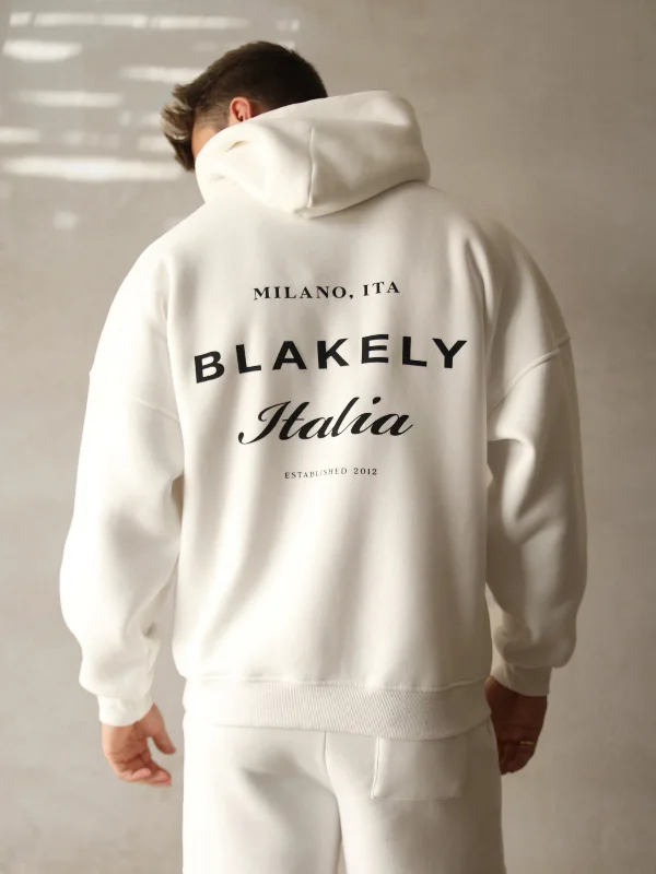 Men's Hoodies with Relaxed FitsItalia Relaxed Hoodie - Flat White