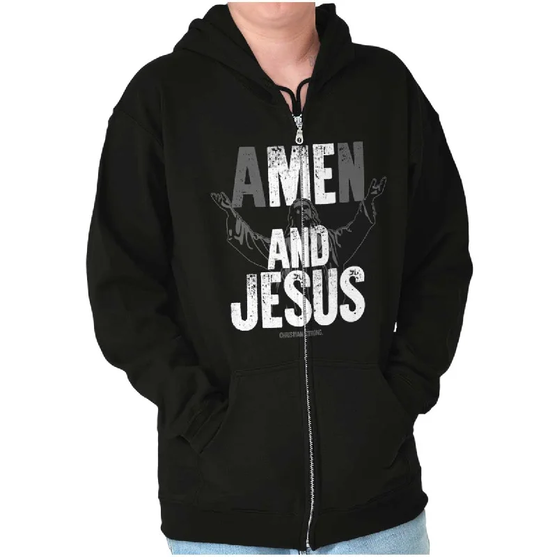 Men's Hoodies with Reinforced StitchingMe and Jesus Zip Hoodie