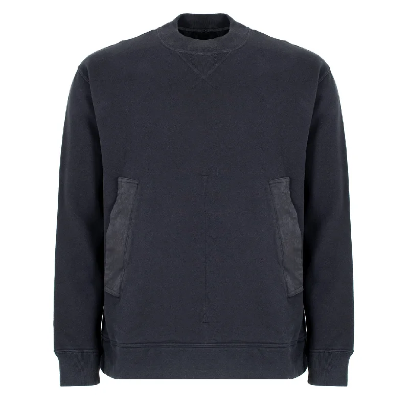 Cool Men's Graphic HoodiesTen C Crew Sweatshirt Felpa Girocollo Black
