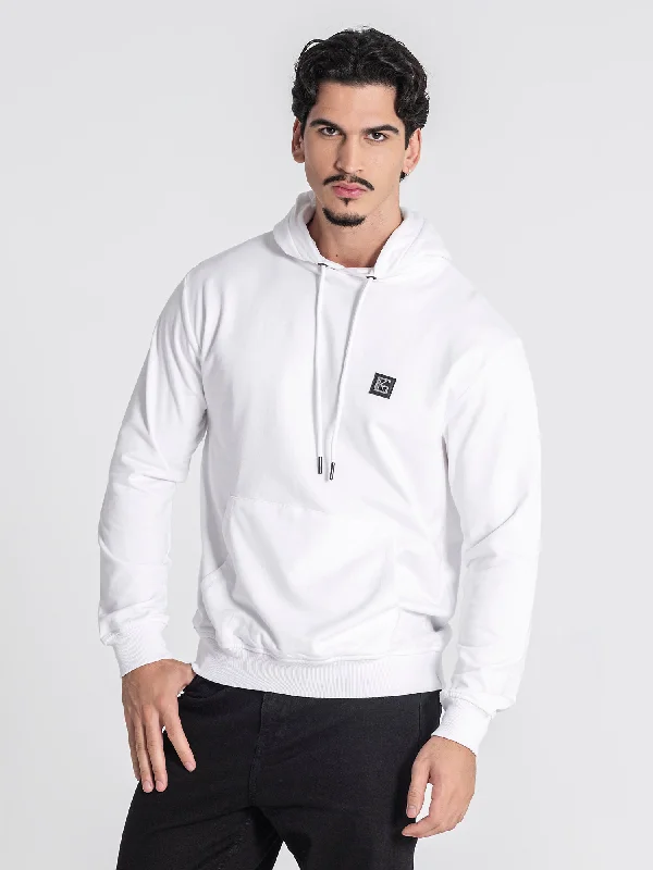 Men's Hoodies with InsulationWhite GK Plaque Hoodie