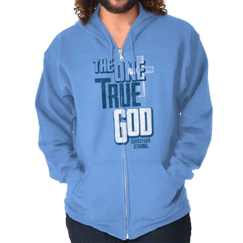 Men's Hoodies with Reflective StripesOne True God Zip Hoodie