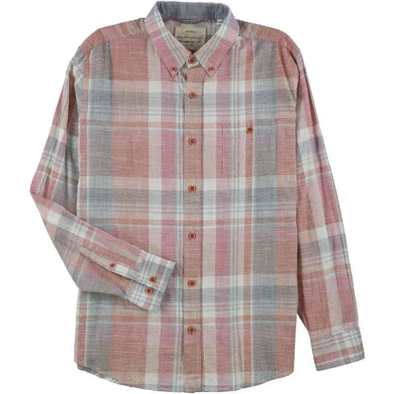Men's Dressy Button-Down Shirts for Formal OccasionsWeatherproof Mens Woven Button Up Shirt, Pink, Large
