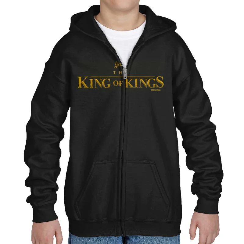 Men's Hoodies for Tall MenJesus King Of Kings Youth Zip Hoodie