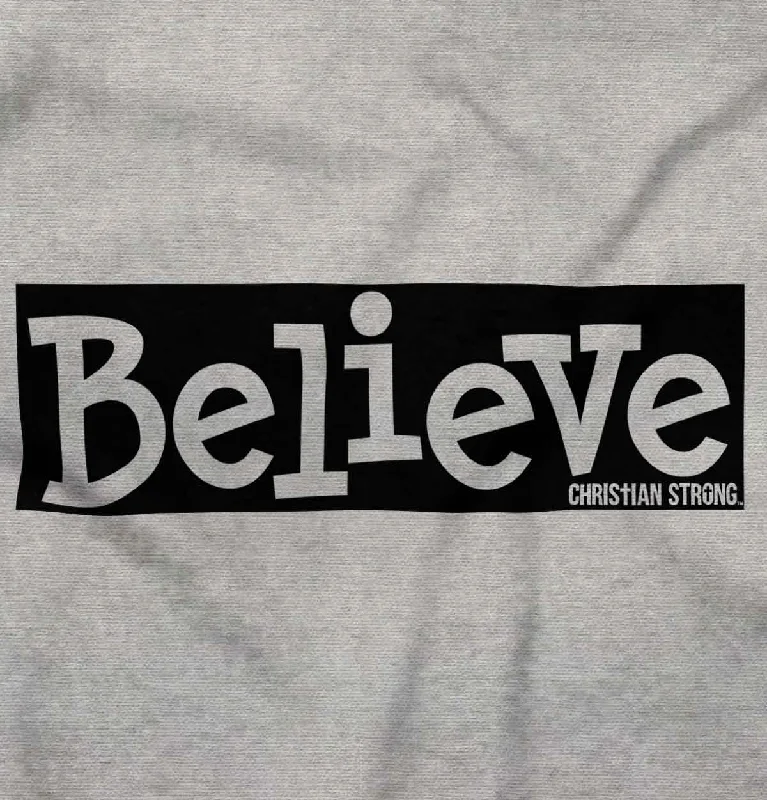 Men's Hoodies for LayeringBelieve Christian Strong Youth Zip Hoodie