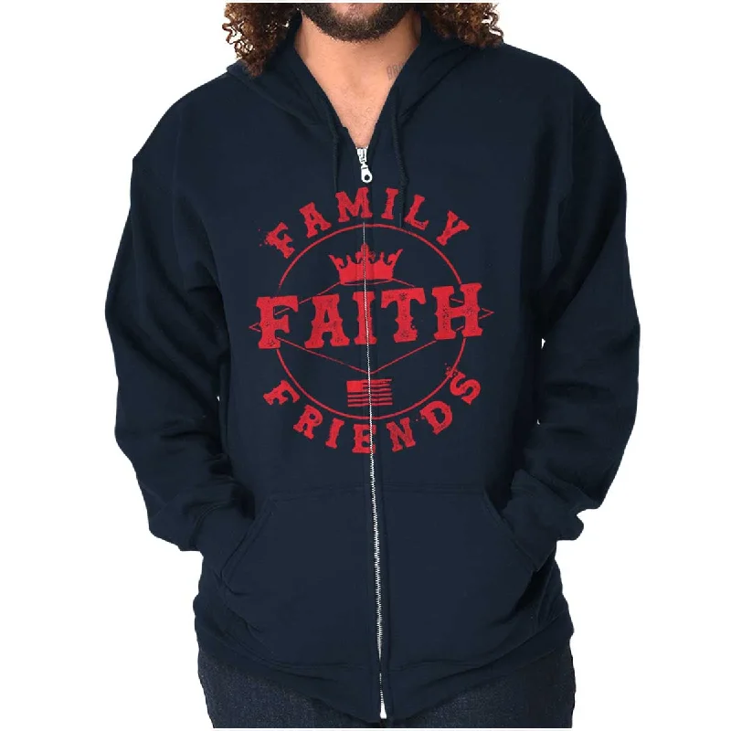 Men's Hoodies for Outdoor ActivitiesFaith Family Friends Zip Hoodie