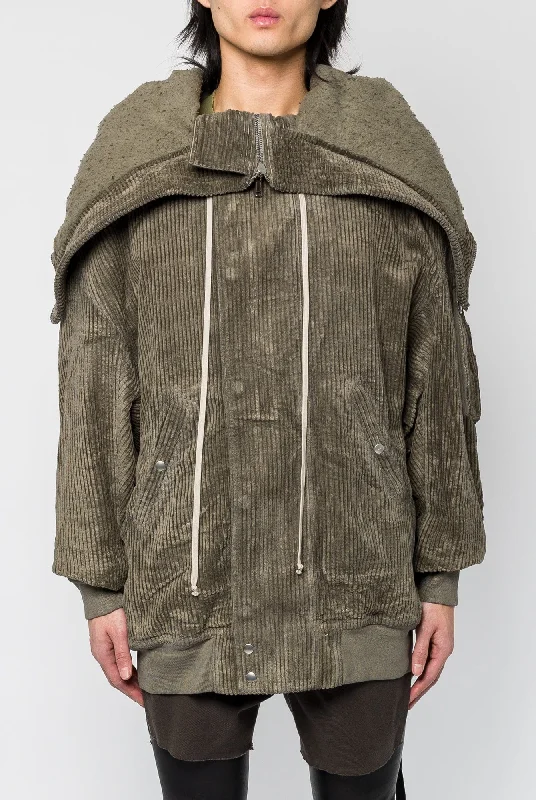 Men's Hoodies for TravelRick Owens DRKSHDW Hooded Long Bomber in Dust