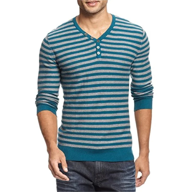 Men's Plaid Shirts for a Country CharmI-N-C Mens Striped Knit Henley Shirt, Green, XX-Large