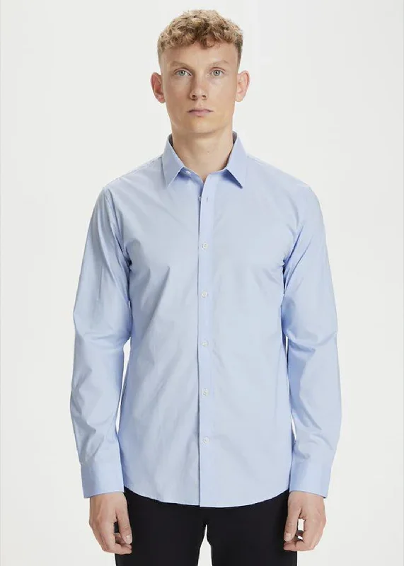 Men's Striped Long-Sleeve Shirts for a Maritime FeelRobo Stretch Poplin Shirt