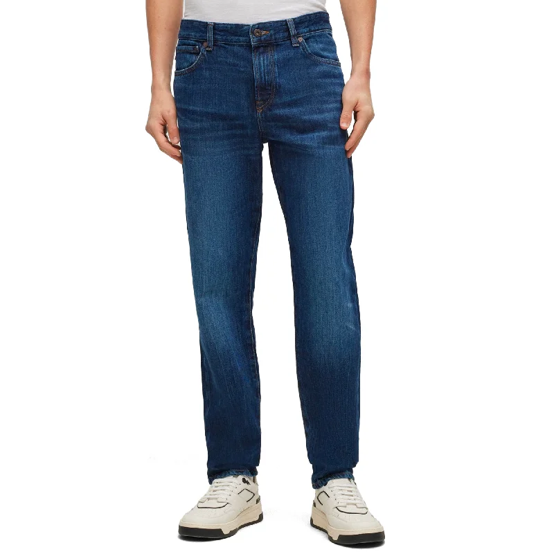Durable Men's JeansBoss ReMaine Regular Fit Jeans - Roots Dark Blue