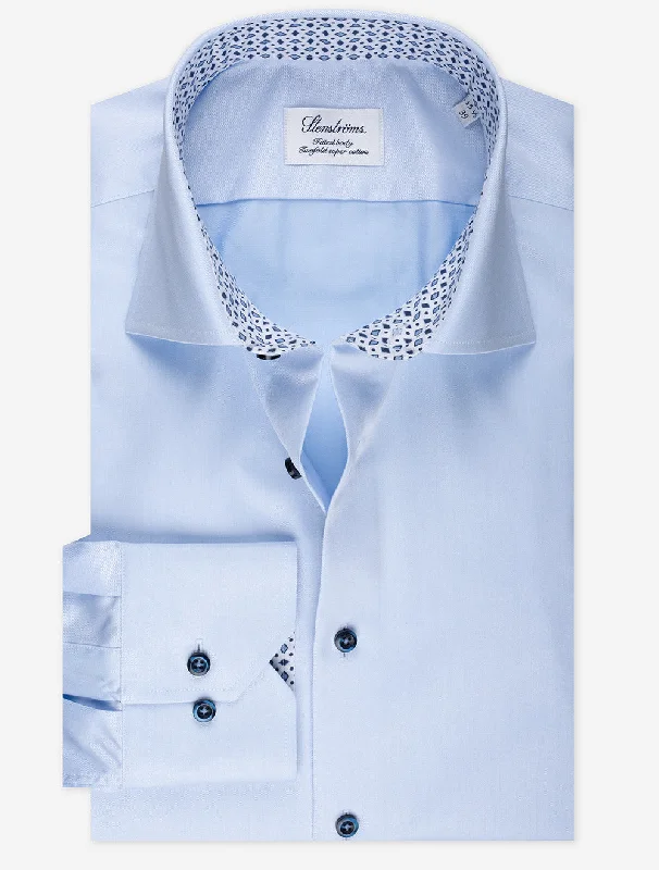 Men's Easy-Care Shirts for Busy LifestylesPlain With Inlay Fitted Body Shirt Blue