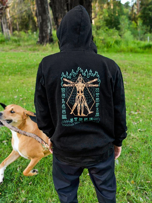 Men's Hoodies with Asymmetric ZippersUtopic Hoodie - Black