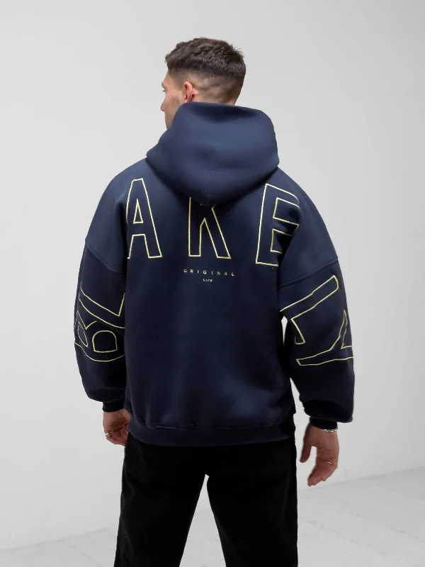 Men's Hoodies with Modern CutsEmbroidered Idris Oversized Hoodie - Yellow