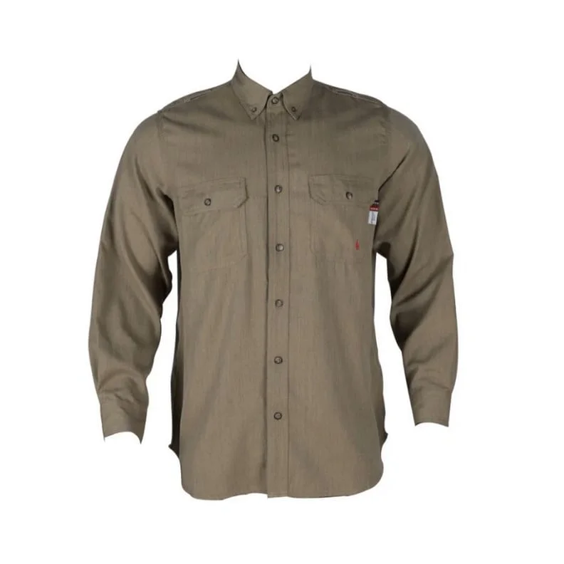 Men's Limited Edition Shirts for ExclusivityForge FR Work Shirt Mens L/S Westex DH Air Heather Khaki MFRDHAS-01
