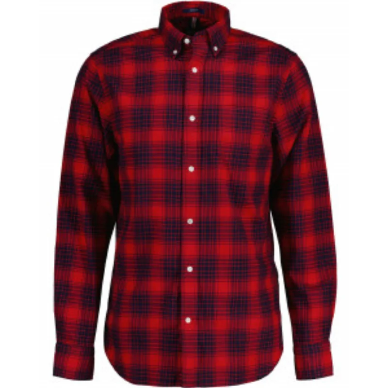 Classic Men's Dress ShirtsGANT 3220044 Twill Check Shirt - Ruby Red