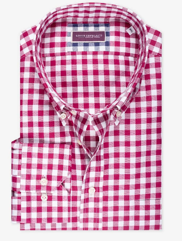 Men's Hawaiian Shirts for a Tropical VibeGingham Buttondown Shirt Fuschia