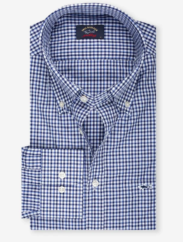Men's Bold-Color Shirts for a Statement PieceCheck Button Down Shirt Cruise Navy