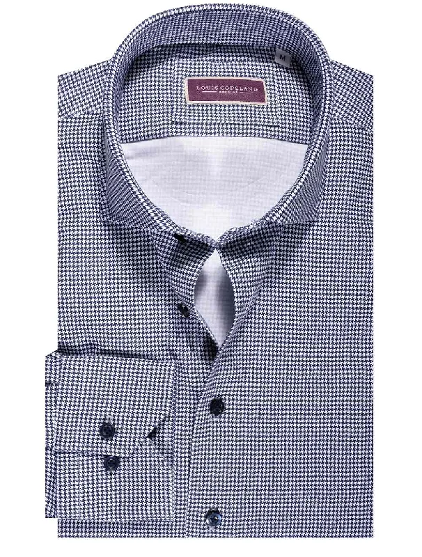 Men's Tab-Collar Shirts for a Crisp LookBest Houndstooth Shirt Navy