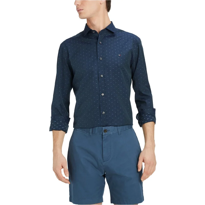 Men's Designer Dress Shirts for High-End FashionTommy Hilfiger Mens Ashburn Dobby Button Up Shirt, Blue, XX-Large Men's Designer Dress Shirts for High-End FashionTommy Hilfiger Mens Ashburn Dobby Button Up Shirt, Blue, XX-Large