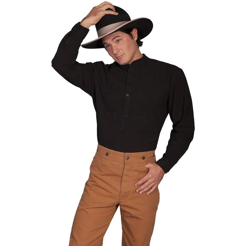 Men's Bamboo Fiber Shirts for Softness and BreathabilityScully Western Shirt Mens L/S Victorian Rangewear Bib F0_RW217