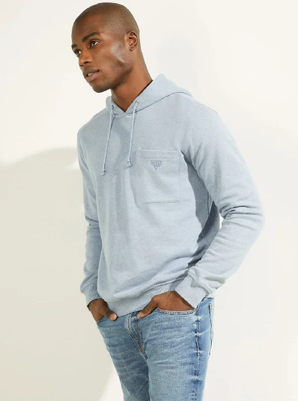 Versatile Men's All-Season HoodiesEco Indigo Blue Almo Fleece Hoodie