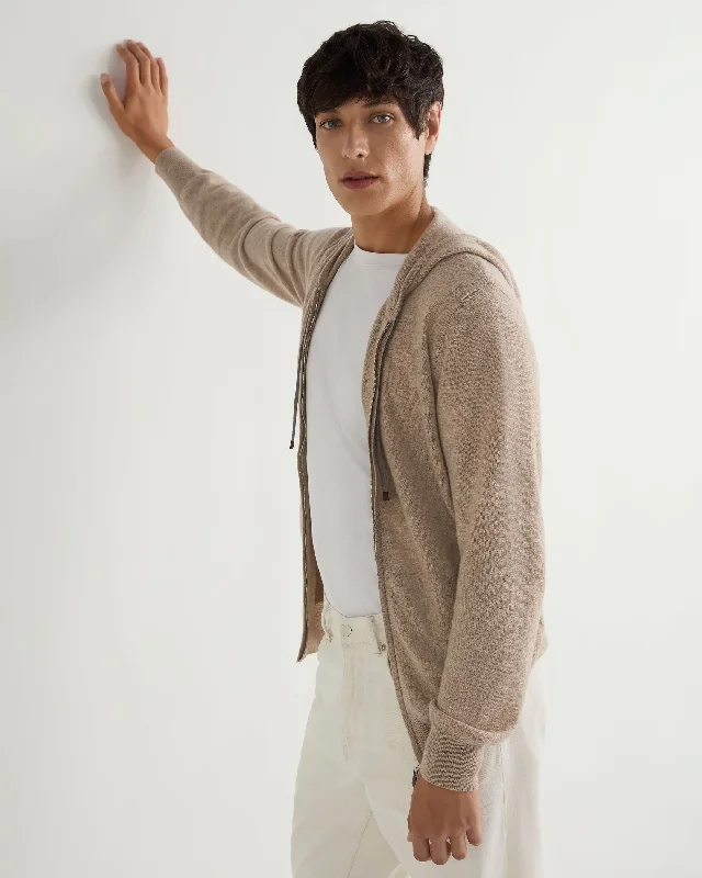 Men's Hoodies with EmbroideryMen's Ladbroke Cashmere Hoodie Oatmeal Brown