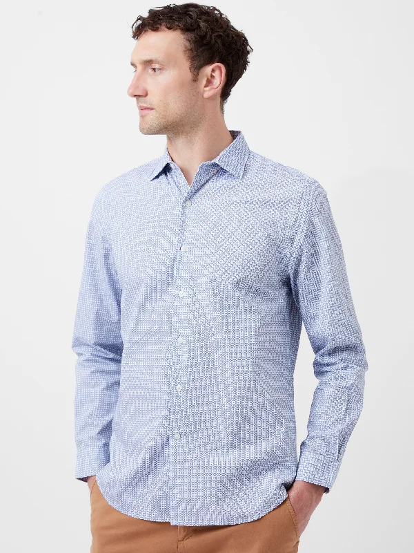Men's Insulated Shirts for Cold WeatherRegular Fit Classic Collar Geo Floral Shirt