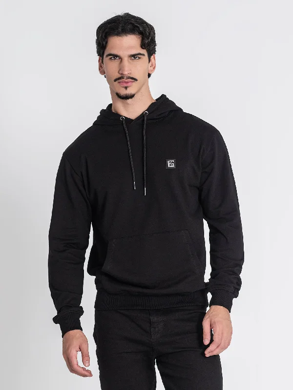 Men's Hoodies with Water-Repellent FabricBlack GK Plaque Hoodie