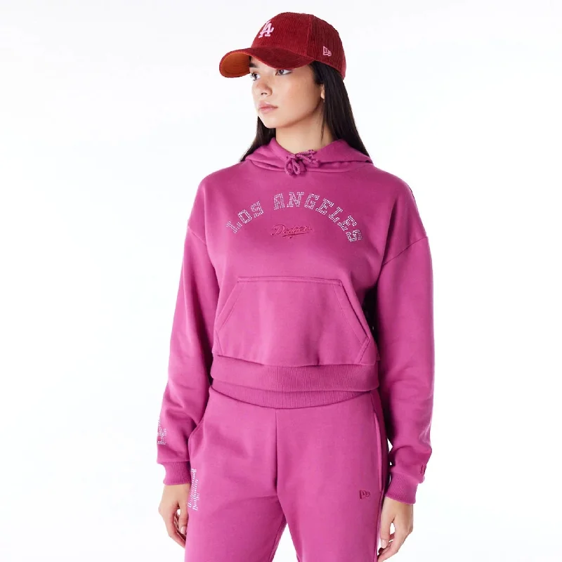 Essential Men's Sports HoodiesLA Dodgers Womens MLB Diamante Purple Pullover Hoodie