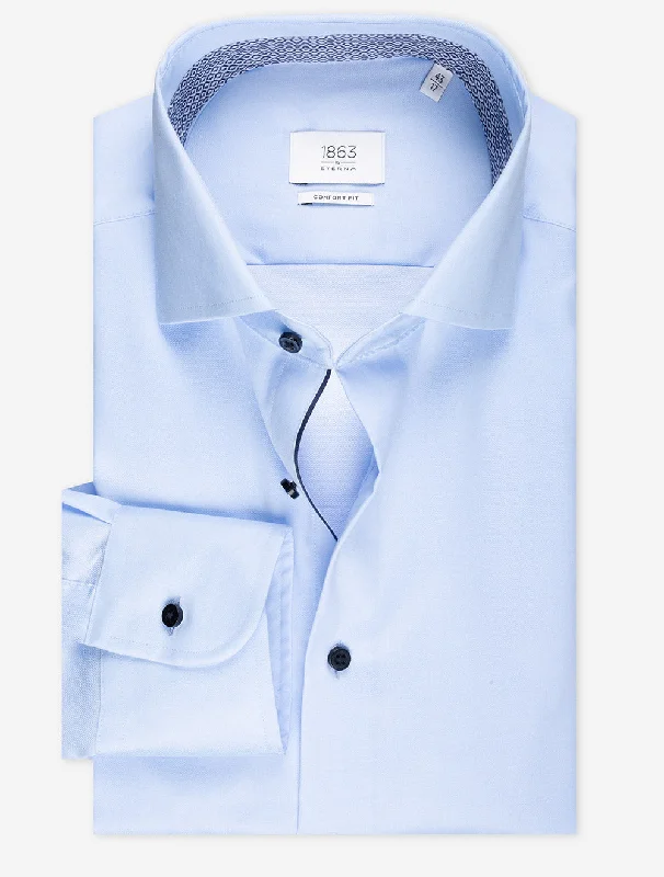 Men's Timeless Dress Shirts for Enduring StyleComfort Fit With Inlay Shirt Blue