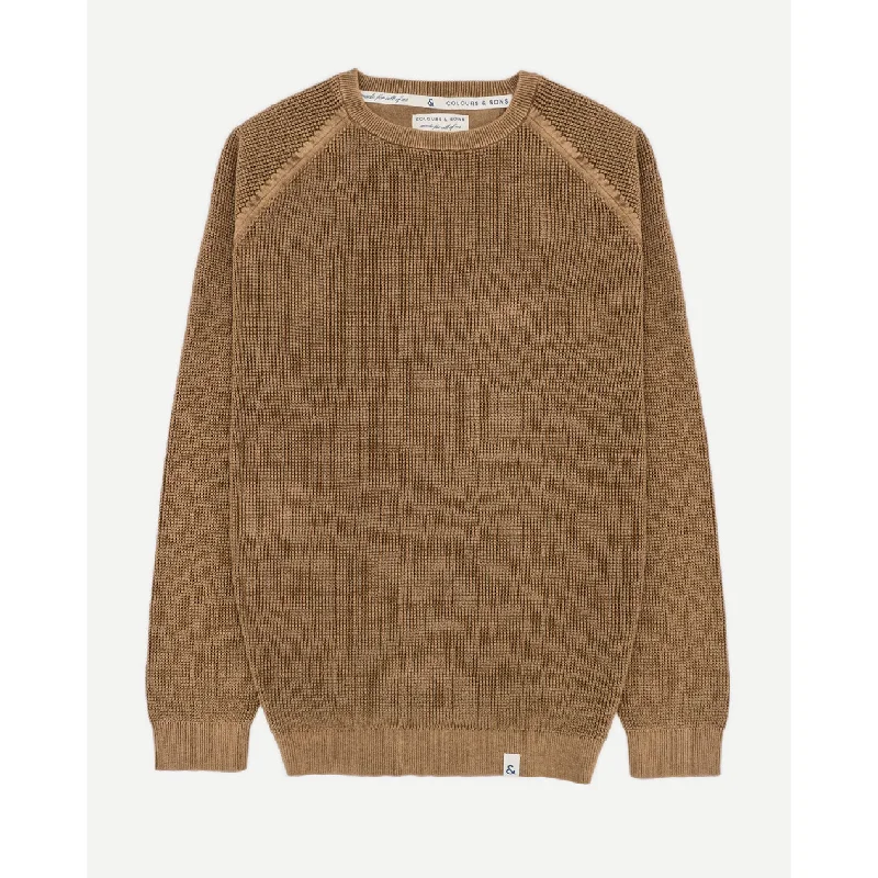 Men's Hoodies with Pass-Through PocketsColours And Sons Pure Cotton Crew Pullover 9023-101 - Bronze
